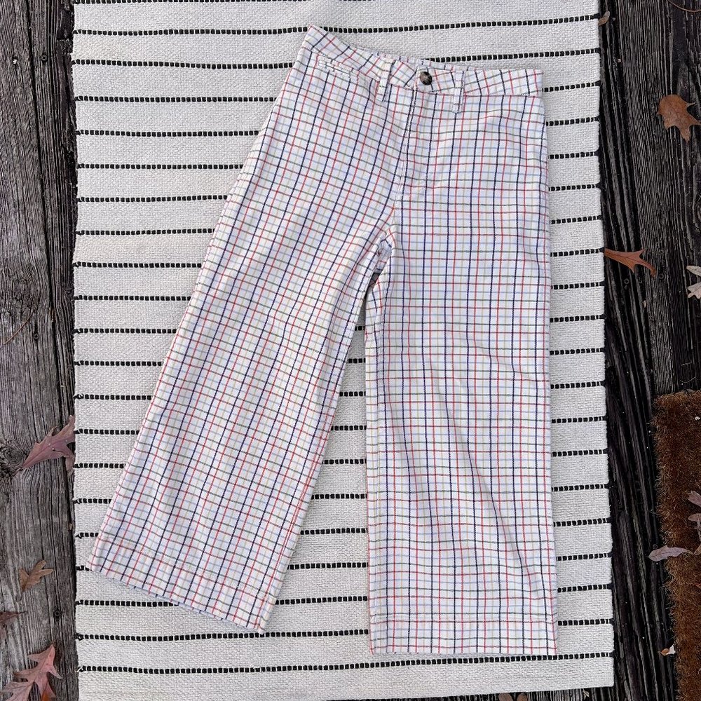Madewell Emmet Cropped Wide Leg Plaid Pants Size 26